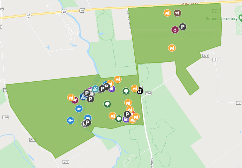 Property map of for Darby Dan Farm filming locations